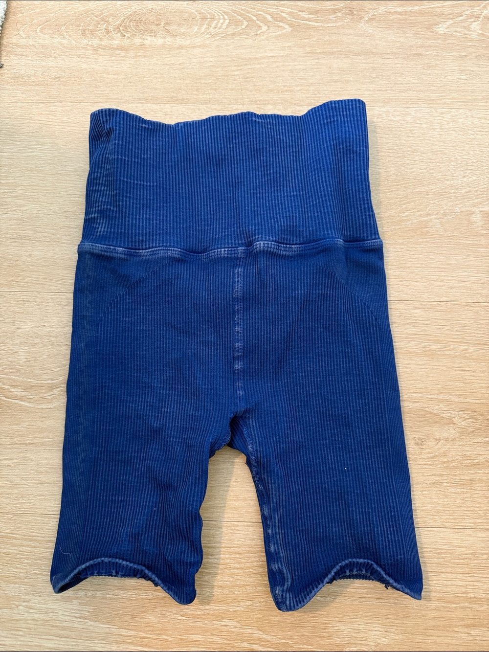 Free People Movement High-Waist dusty/faded royal blue Ribbed Bike Shorts